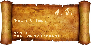 Ausch Vilmos névjegykártya